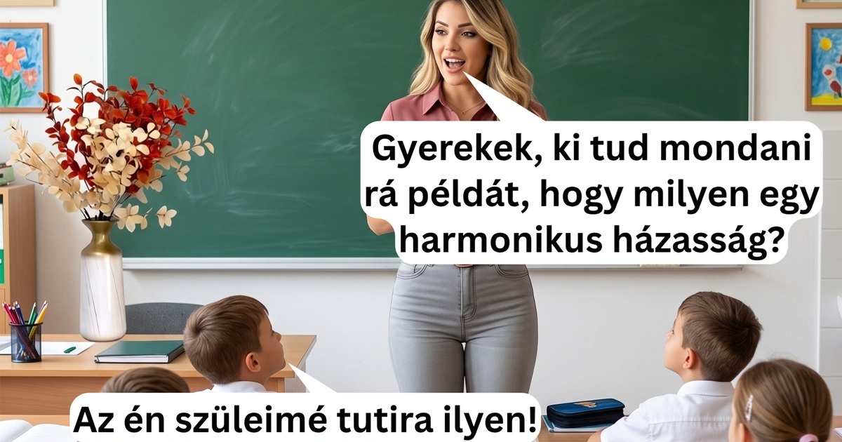 A kisgyerek az iskolában megosztotta a tanárnővel a harmonikus házasság titkát